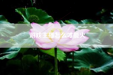 游戏主播怎么才能火