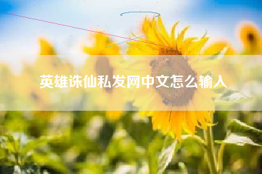 英雄诛仙私发网中文怎么输入