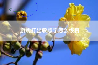 游戏打出敏感字怎么恢复