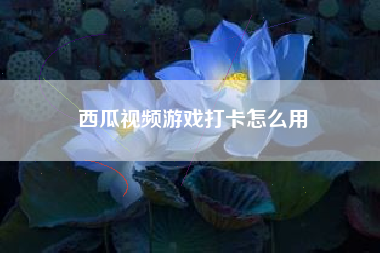 西瓜视频游戏打卡怎么用