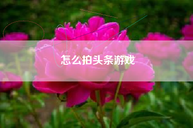 怎么拍头条游戏