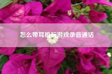 怎么带耳机玩游戏录音通话