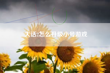 大话2怎么升级小号游戏