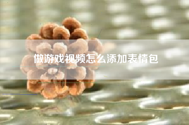 做游戏视频怎么添加表情包