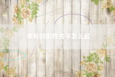 很长的游戏名字怎么起