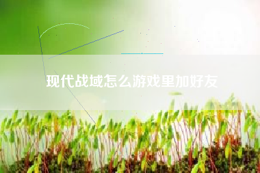 现代战域怎么游戏里加好友