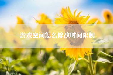 游戏空间怎么修改时间限制
