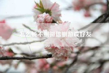 怎么能不删微信删游戏好友