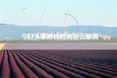 今日头条游戏时间怎么取消