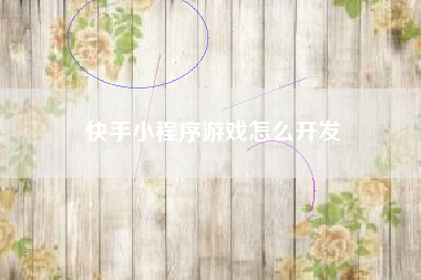 快手小程序游戏怎么开发