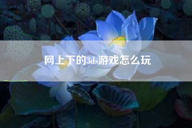 网上下的3ds游戏怎么玩