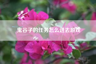 鬼谷子的任务怎么进去游戏