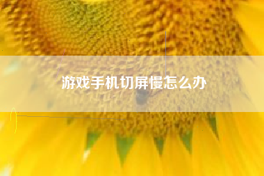 游戏手机切屏慢怎么办