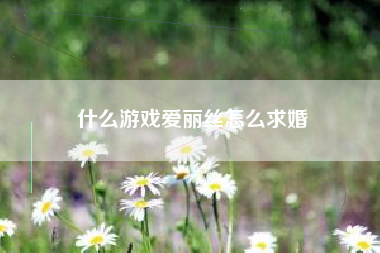 什么游戏爱丽丝怎么求婚