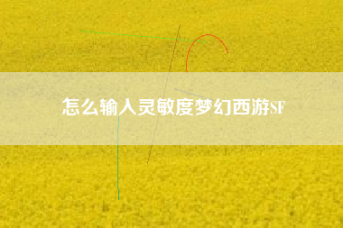 怎么输入灵敏度梦幻西游SF