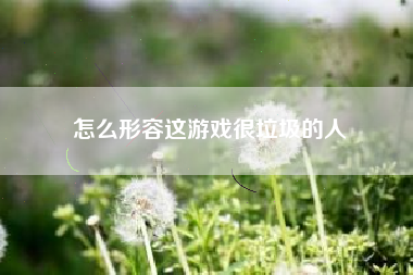 怎么形容这游戏很垃圾的人