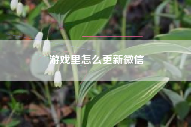 游戏里怎么更新微信