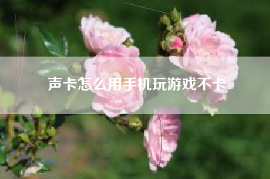 声卡怎么用手机玩游戏不卡