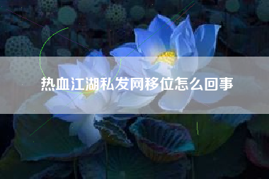 热血江湖私发网移位怎么回事
