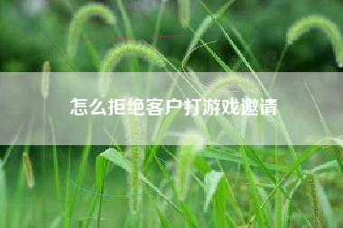 怎么拒绝客户打游戏邀请