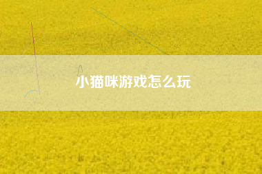 小猫咪游戏怎么玩