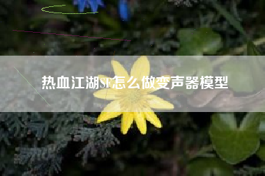 热血江湖SF怎么做变声器模型