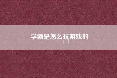 学霸是怎么玩游戏的