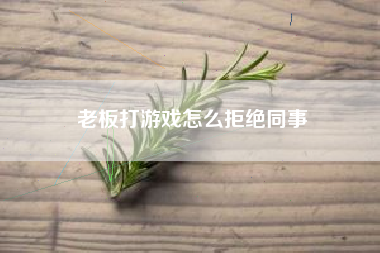 老板打游戏怎么拒绝同事