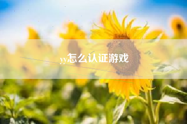 yy怎么认证游戏