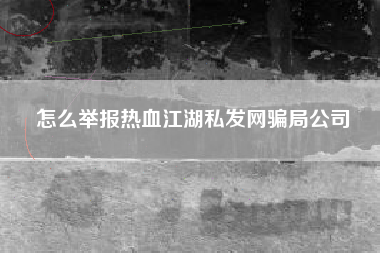 怎么举报热血江湖私发网骗局公司