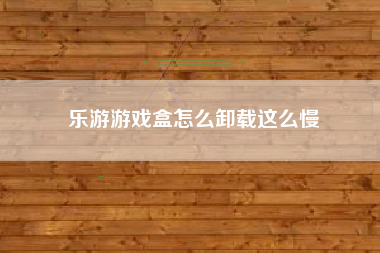 乐游游戏盒怎么卸载这么慢