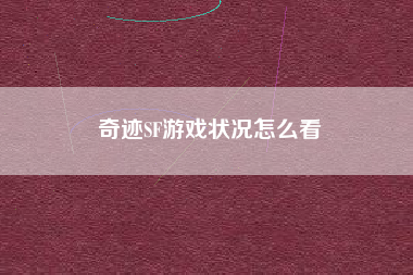 奇迹SF游戏状况怎么看