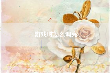 游戏时怎么调亮
