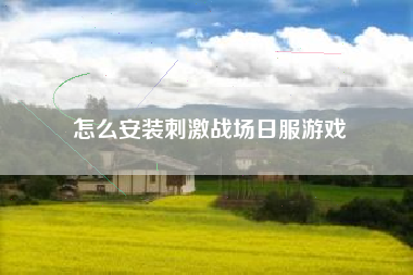 怎么安装刺激战场日服游戏