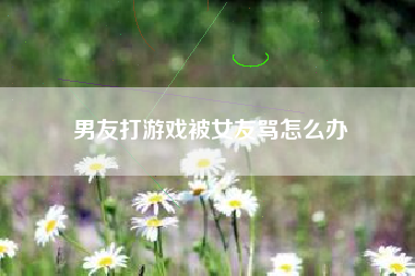 男友打游戏被女友骂怎么办