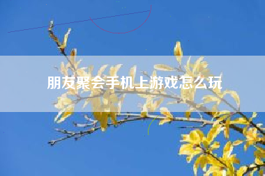 朋友聚会手机上游戏怎么玩