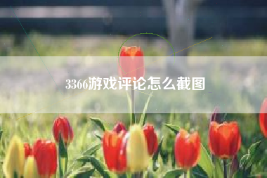 3366游戏评论怎么截图