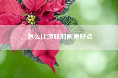 怎么让游戏的画质好点
