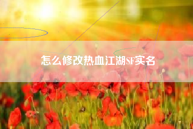 怎么修改热血江湖SF实名