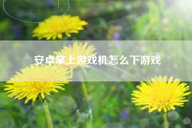 安卓掌上游戏机怎么下游戏