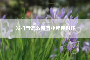 发抖音怎么带有小程序游戏