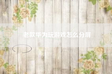 老款华为玩游戏怎么分屏