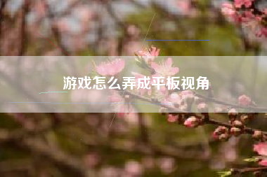 游戏怎么弄成平板视角