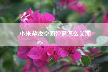 小米游戏空间弹窗怎么关闭