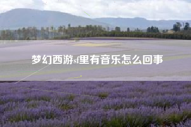梦幻西游sf里有音乐怎么回事