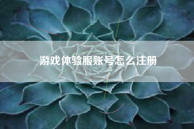 游戏体验服账号怎么注册