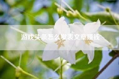 游戏头条怎么发表文章赚钱