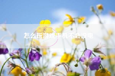 怎么玩游戏手机不会没电