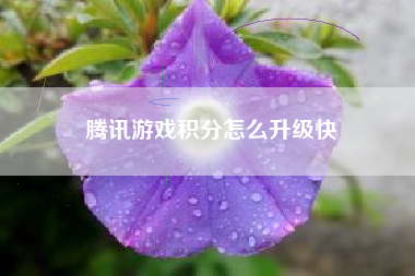 腾讯游戏积分怎么升级快