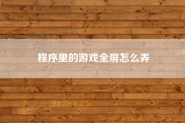 程序里的游戏全屏怎么弄